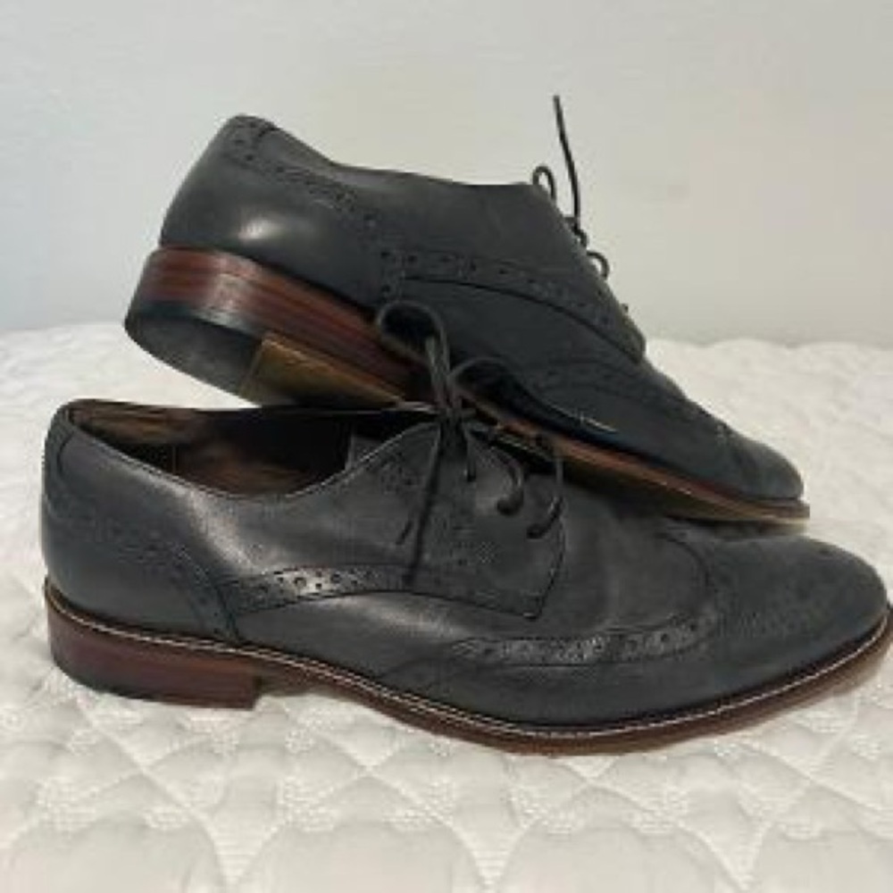 Joseph Abboud Wingtip Oxford Shoes Size 12 Charcoal Gray - Picture 3 of 7